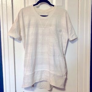 Lululemon athletica white and grey heathered yoga t-shirt/tunic with pockets
